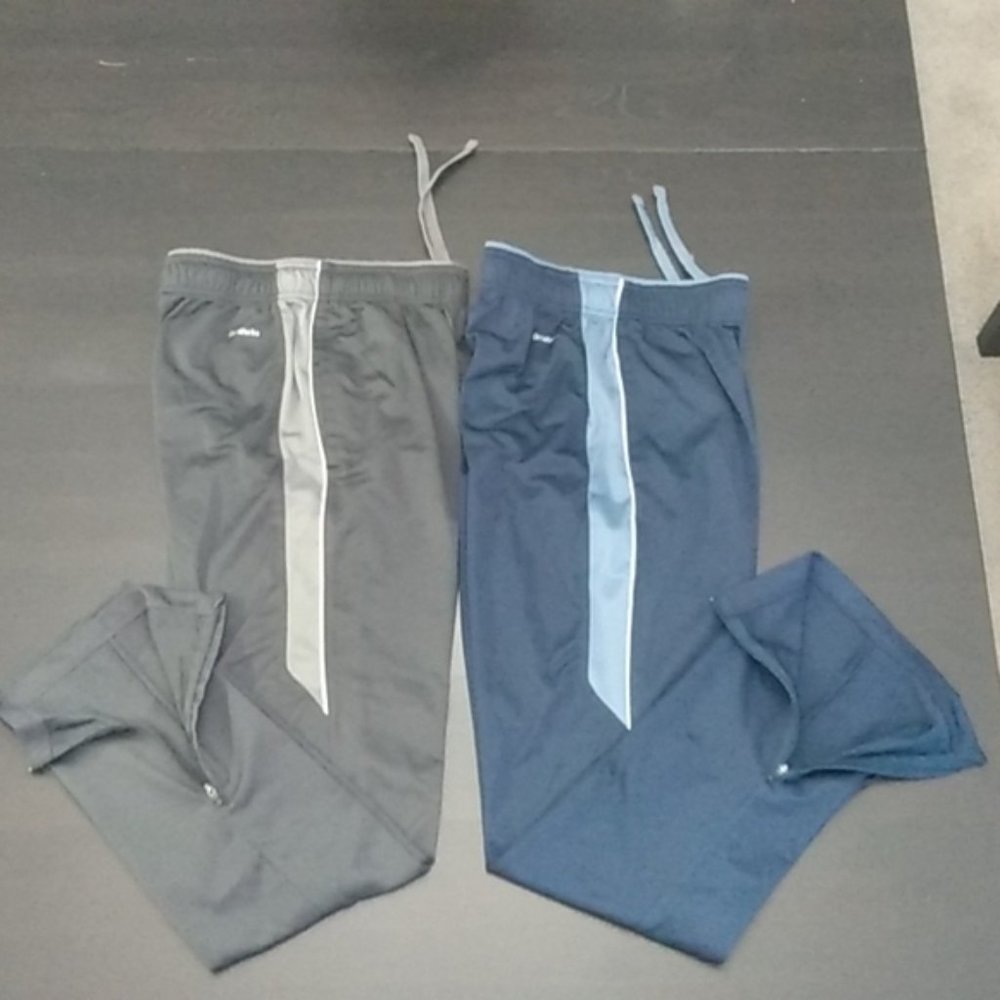 Pair of Men's Pique Track Pants - Small (28-30) - Gray and Blue